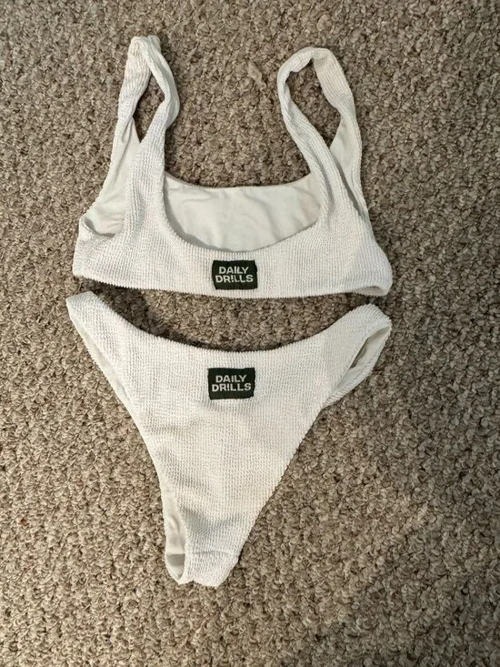 Daily Drills White Swimsuit - Picture 1 of 4